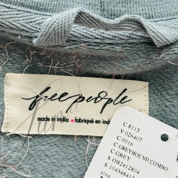 FREE PEOPLE Glitter Oversized Embellished Hoodie NWT - Picture 16 of 16